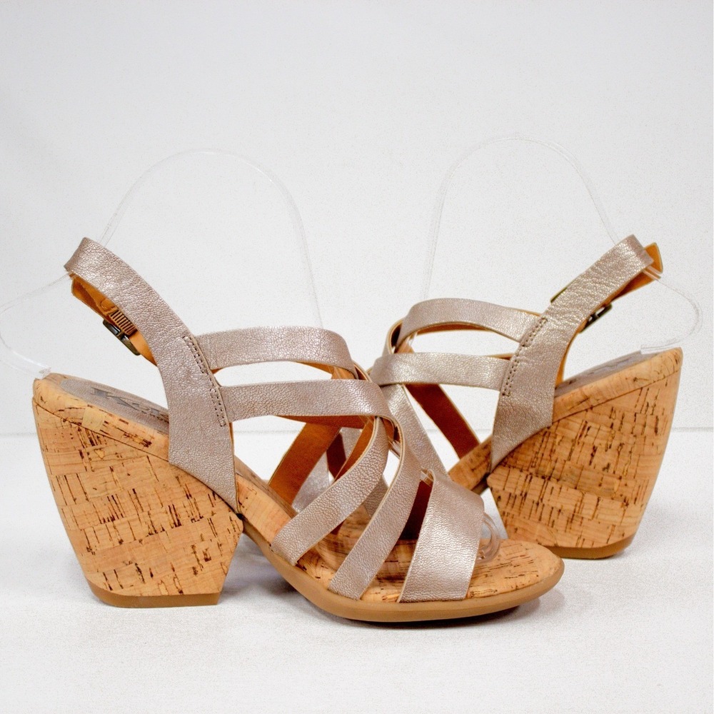 Kork- Ease Nedra Leather Wedge 7 Metallic Gold Korks - Picture 9 of 14